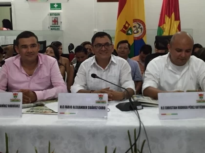 El concejal Fabio Suárez Caro, elegido nuevo presidente, concejal  Edwin Ramírez. primer vicepresidente y a Christian Rodrigo Pérez como segundo vicepresidente.